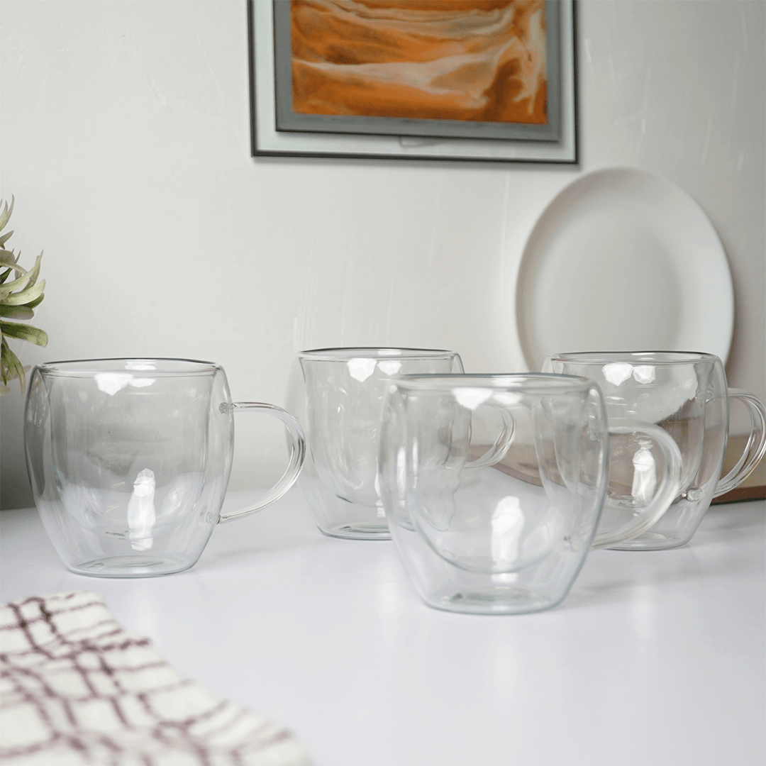 Double Wall Glass Coffee Cup with Handle - Memories InsiteDOUBLE WALL GLASS CUPS-3